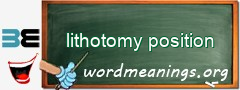 WordMeaning blackboard for lithotomy position